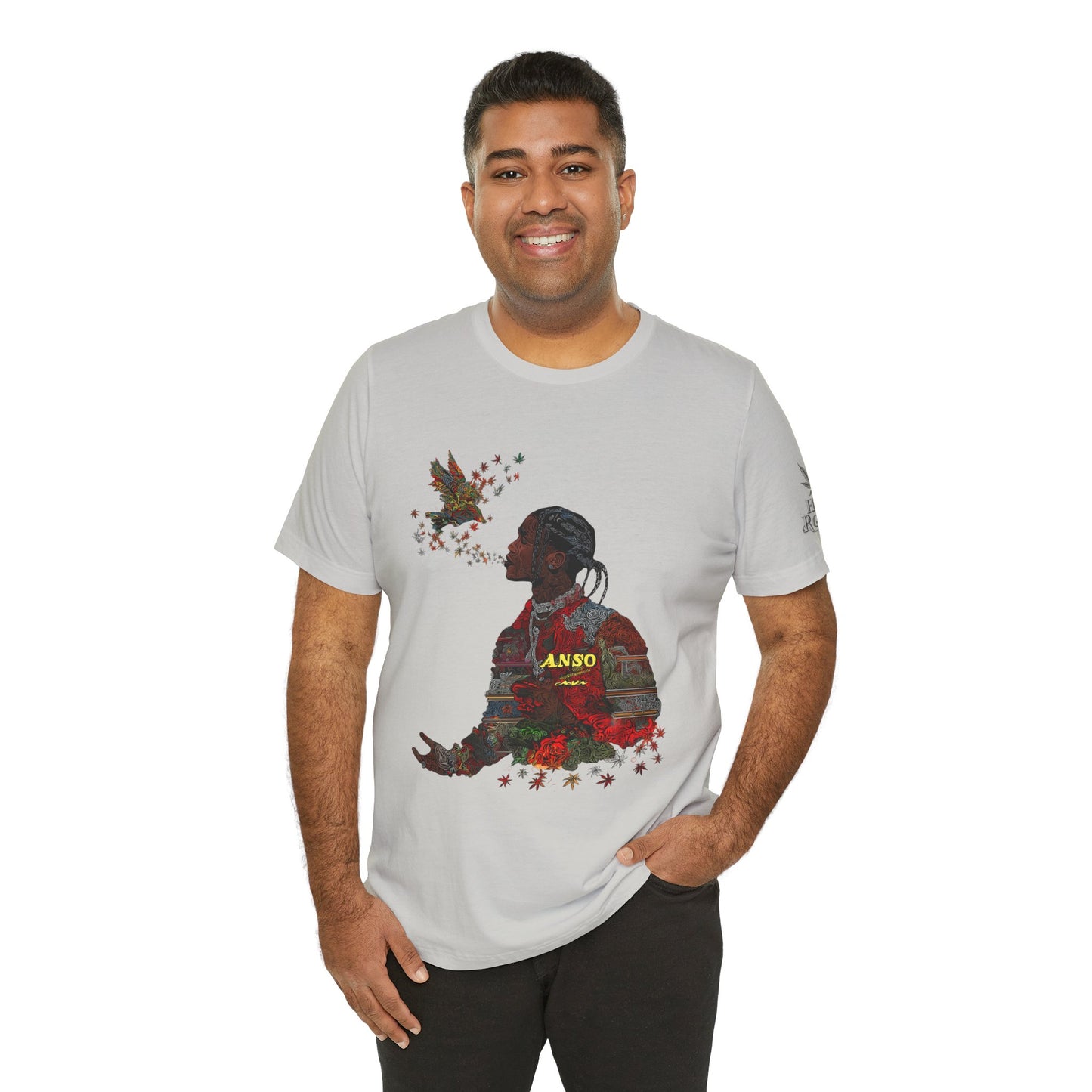 High Roller ANSO Freedom Eagle Cannabis T-Shirt - Premium 420 Artistic Double Exposure Urban Culture Liberation Apparel