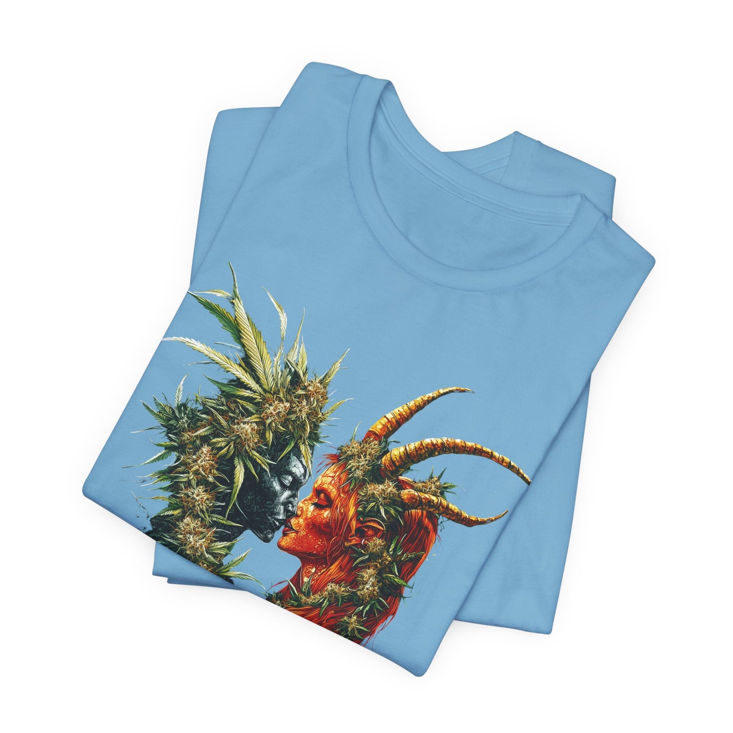 Sacred Union T-Shirt - Premium Airlume Cotton Cannabis Spirits Fantasy Art Tee