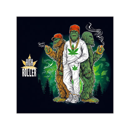 Bigfoot Cannabis Crew Halloween Sticker - Premium Sasquatch Squad HIGH ROLLER Forest Legend 420 Vinyl Decal