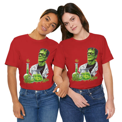 Frankenstein's Laboratory HIGH ROLLER Halloween Cannabis T-Shirt - Premium Monster Scientist 420 Experiment Apparel