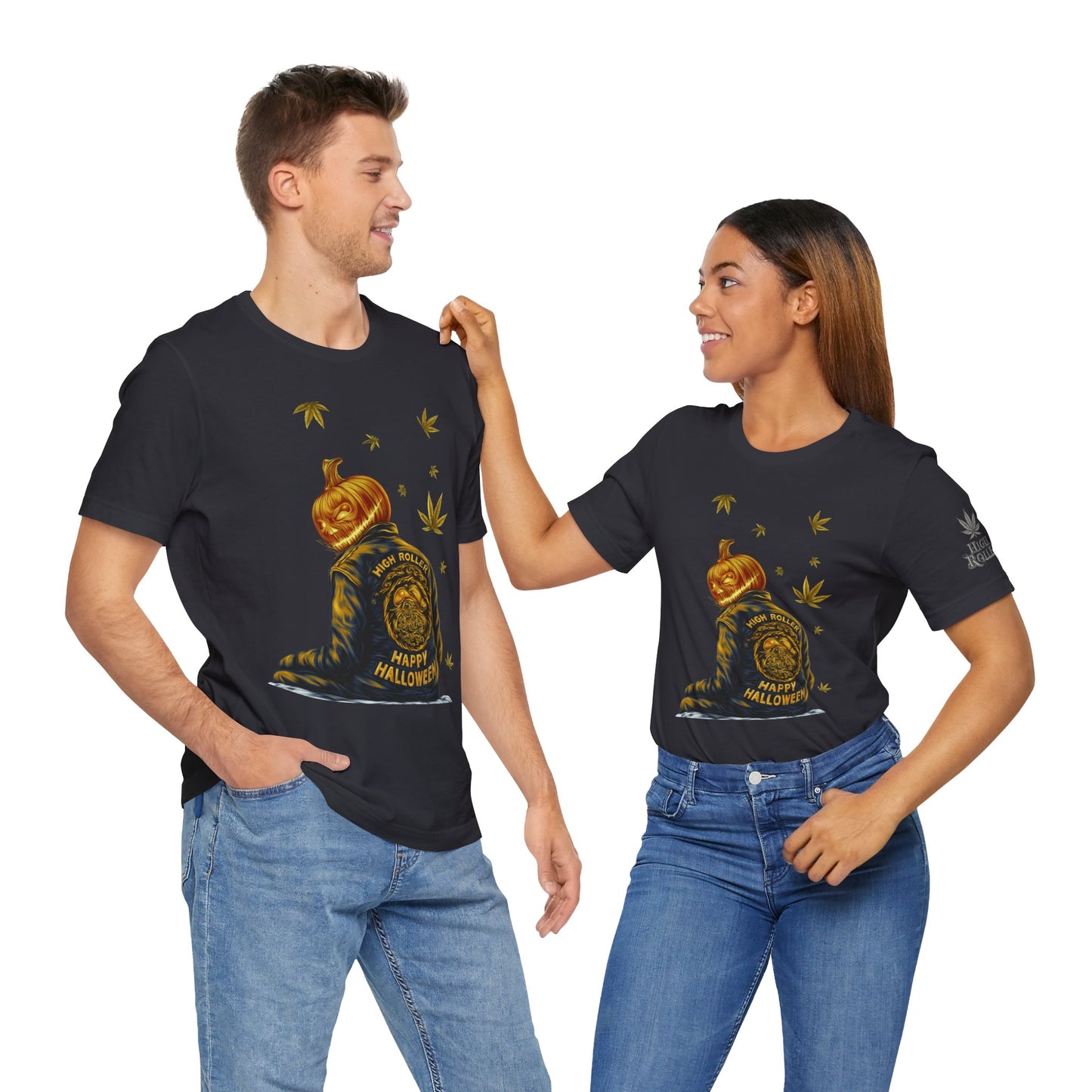 Pumpkin Head HIGH ROLLER Halloween T-Shirt - Premium Cannabis Culture Apparel