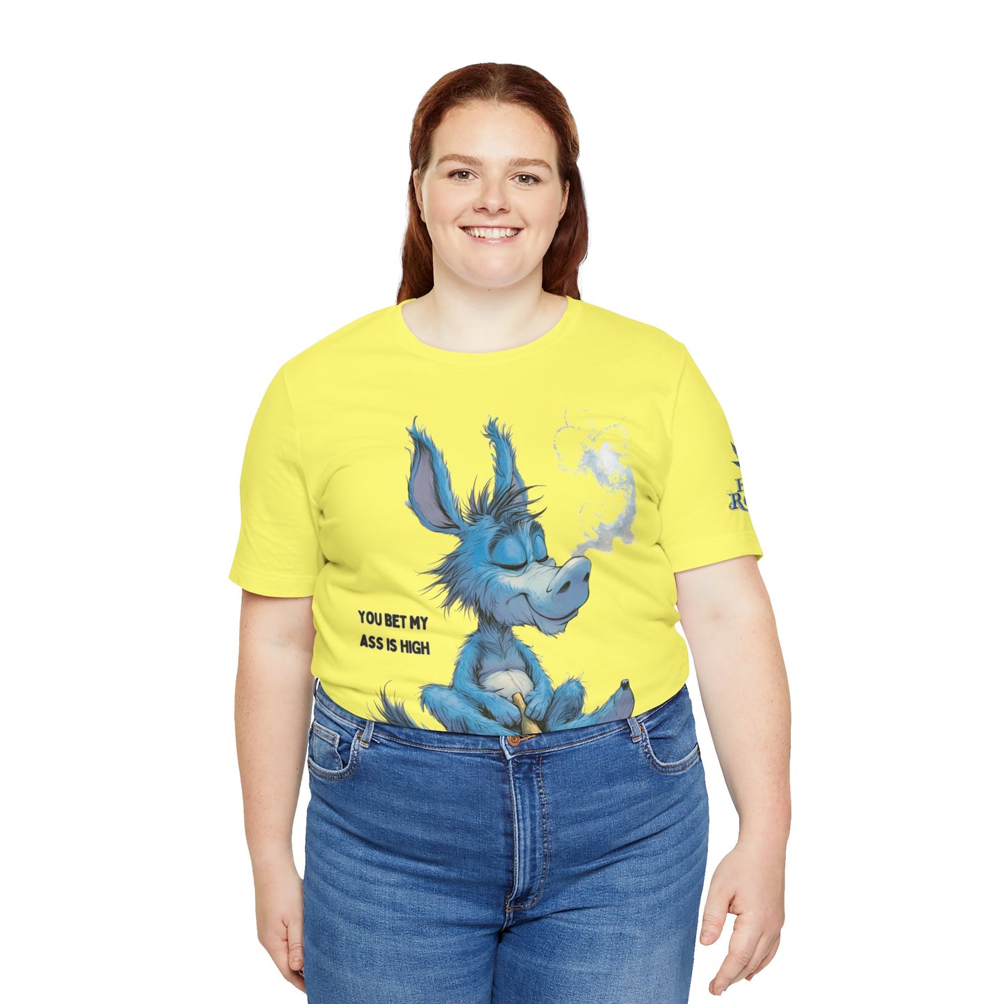Blue Donkey Tee - Premium Airlume Cotton Cannabis Culture Humor Cartoon Art