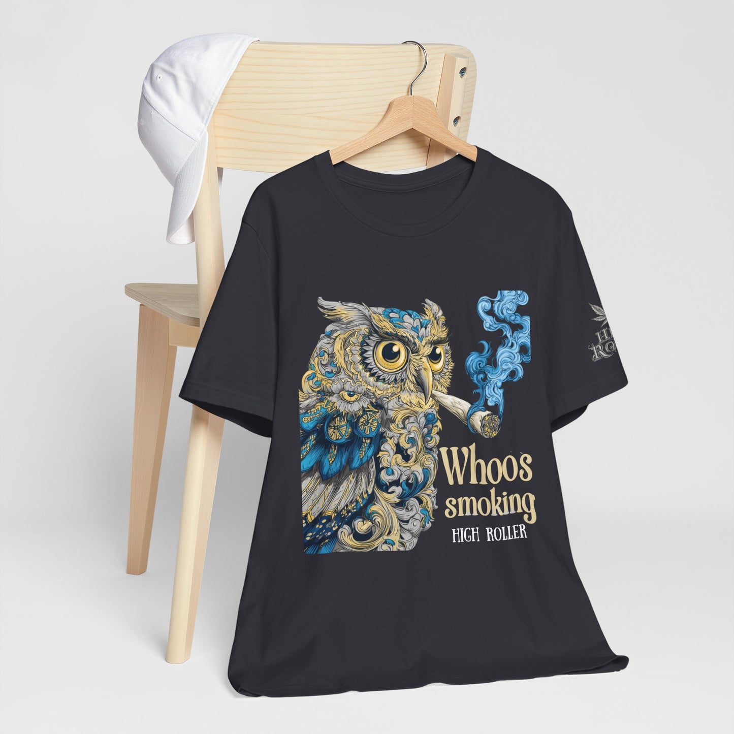 Baroque Owl Tee - Premium Airlume Cotton Cannabis Culture Ornate Bird Art