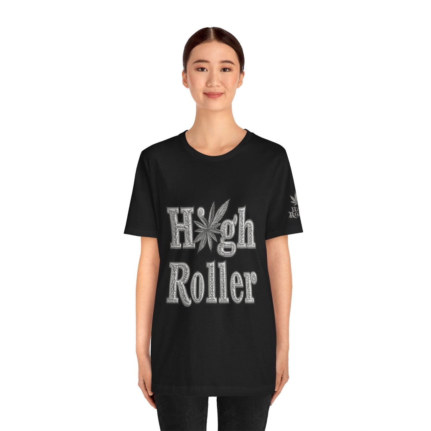 High Roller Classic Tee - Premium Airlume Cotton Cannabis Culture Ornate Typography Art