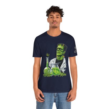 Frankenstein's Laboratory HIGH ROLLER Halloween Cannabis T-Shirt - Premium Monster Scientist 420 Experiment Apparel