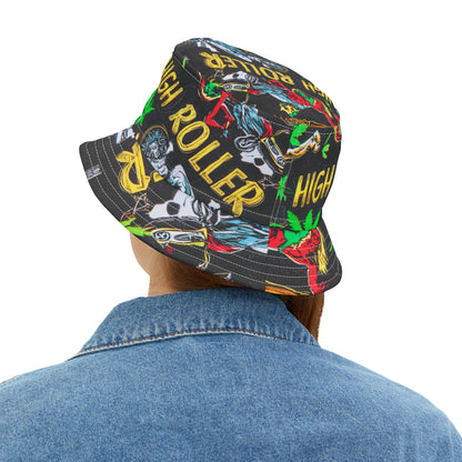 HIGH ROLLER Hip Hop Comic Bucket Hat