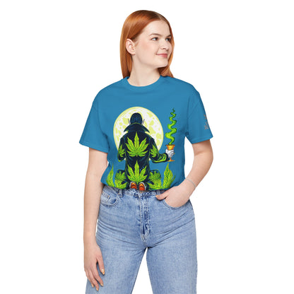 Luxury Gothic Cannabis Vampire T-Shirt - Premium Dark HIGH ROLLER Streetwear - Elevated Nocturnal 420 Fashion
