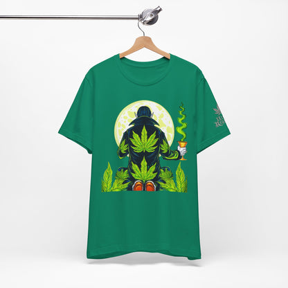 Luxury Gothic Cannabis Vampire T-Shirt - Premium Dark HIGH ROLLER Streetwear - Elevated Nocturnal 420 Fashion