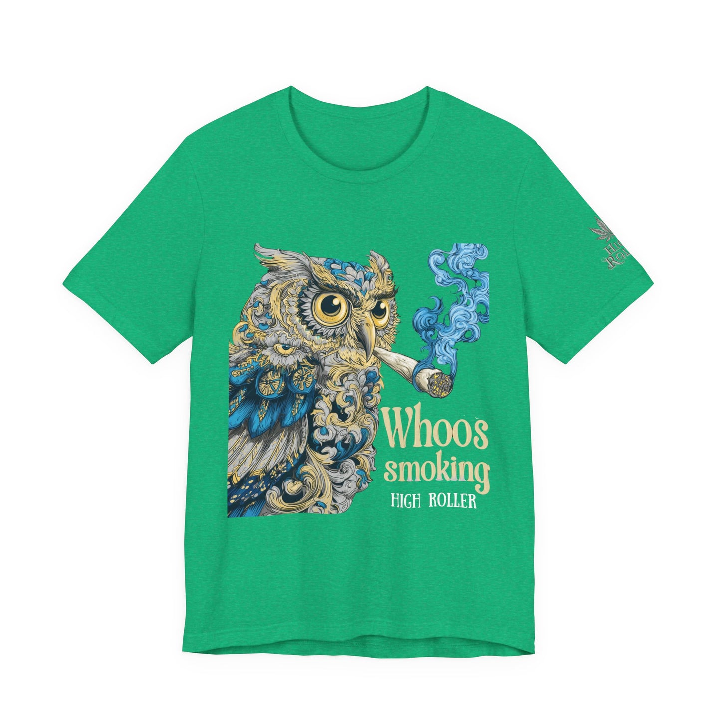 Baroque Owl Tee - Premium Airlume Cotton Cannabis Culture Ornate Bird Art