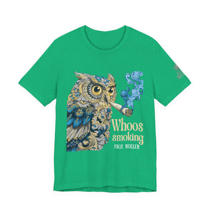 Baroque Owl Tee - Premium Airlume Cotton Cannabis Culture Ornate Bird Art