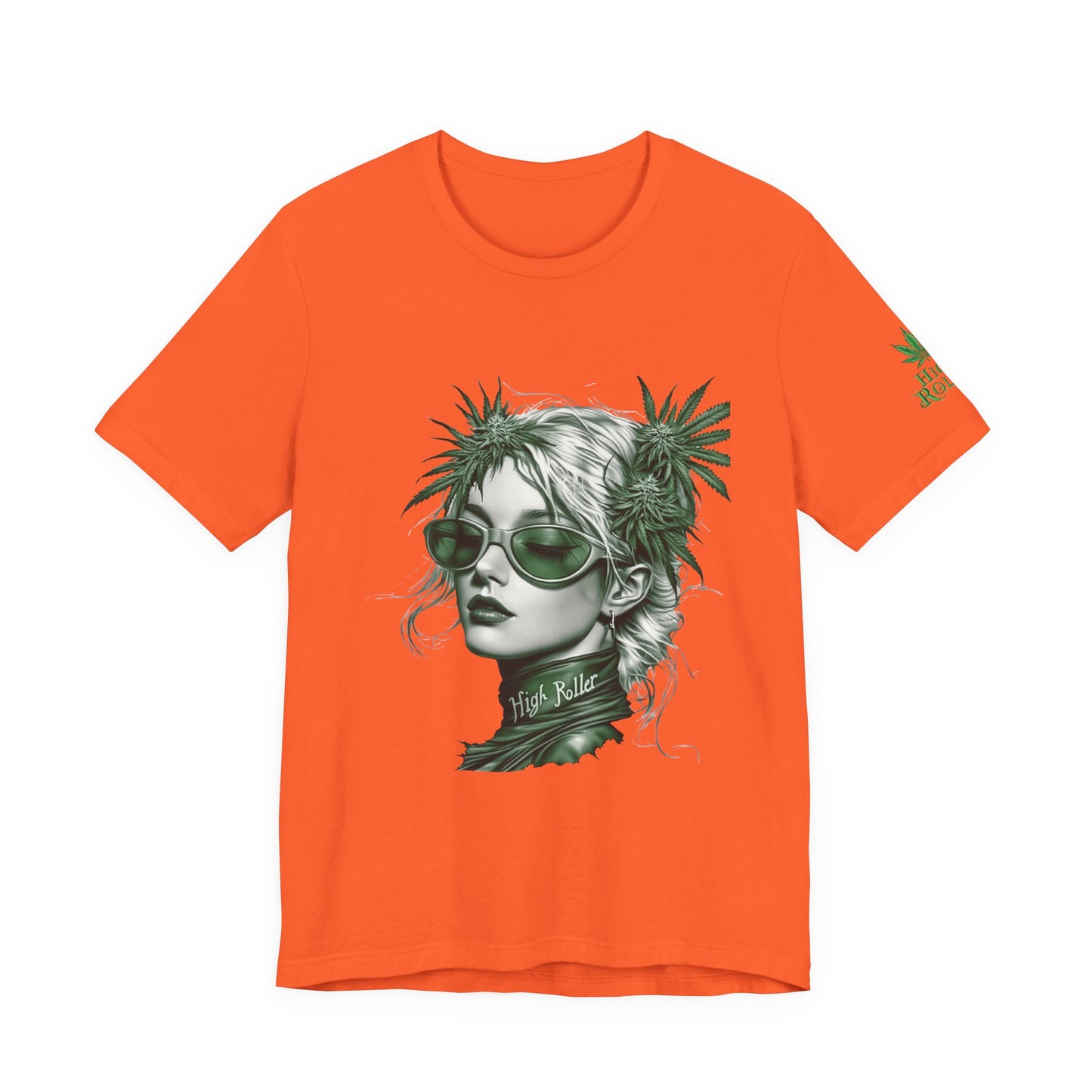 Green Queen T-Shirt - Premium Airlume Cotton Cannabis Crown Portrait Art Tee