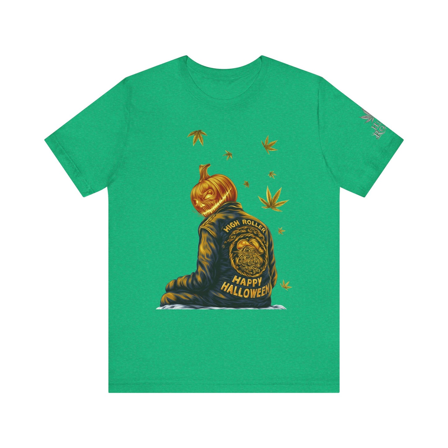 Pumpkin Head HIGH ROLLER Halloween T-Shirt - Premium Cannabis Culture Apparel