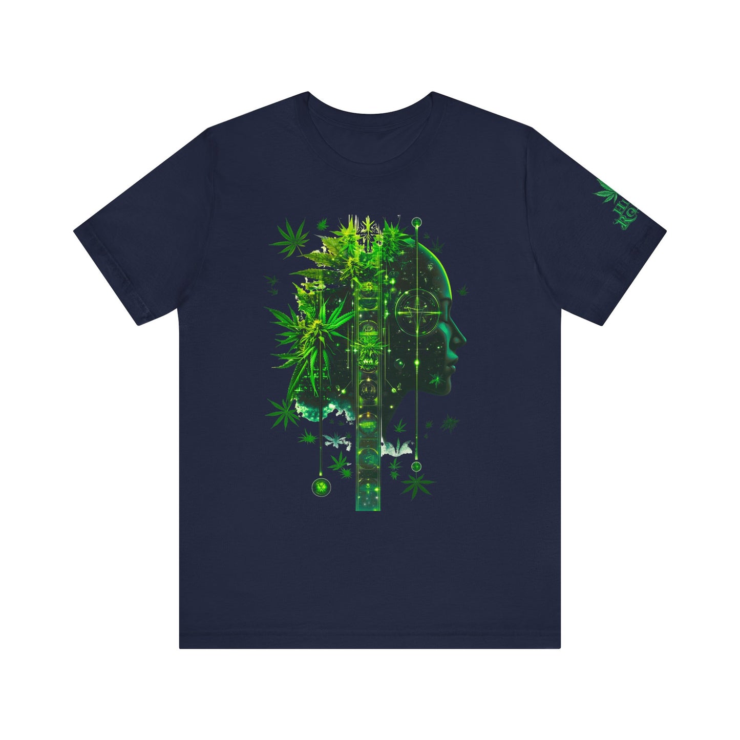 Digital Mind Tee - Premium Airlume Cotton Cannabis Culture Tech Art Matrix Design