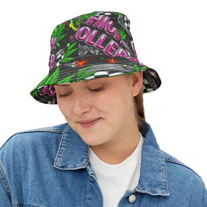 HIGH ROLLER Neon Party Bucket Hat
