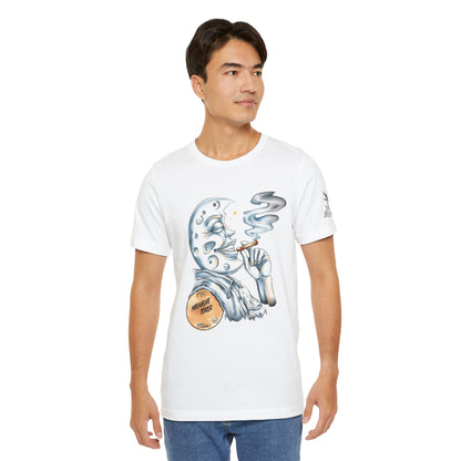Midnight Toker Moon Tee - Celestial Cannabis Art Design | High Roller