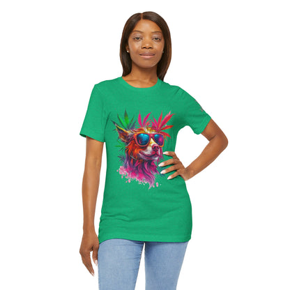 Spectrum Pup Tee - Premium Airlume Cotton Cannabis Culture Psychedelic Dog Art