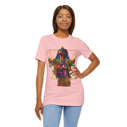 Cosmic Goddess T-Shirt - Premium Airlume Cotton Cannabis Sacred Geometry Psychedelic Tee
