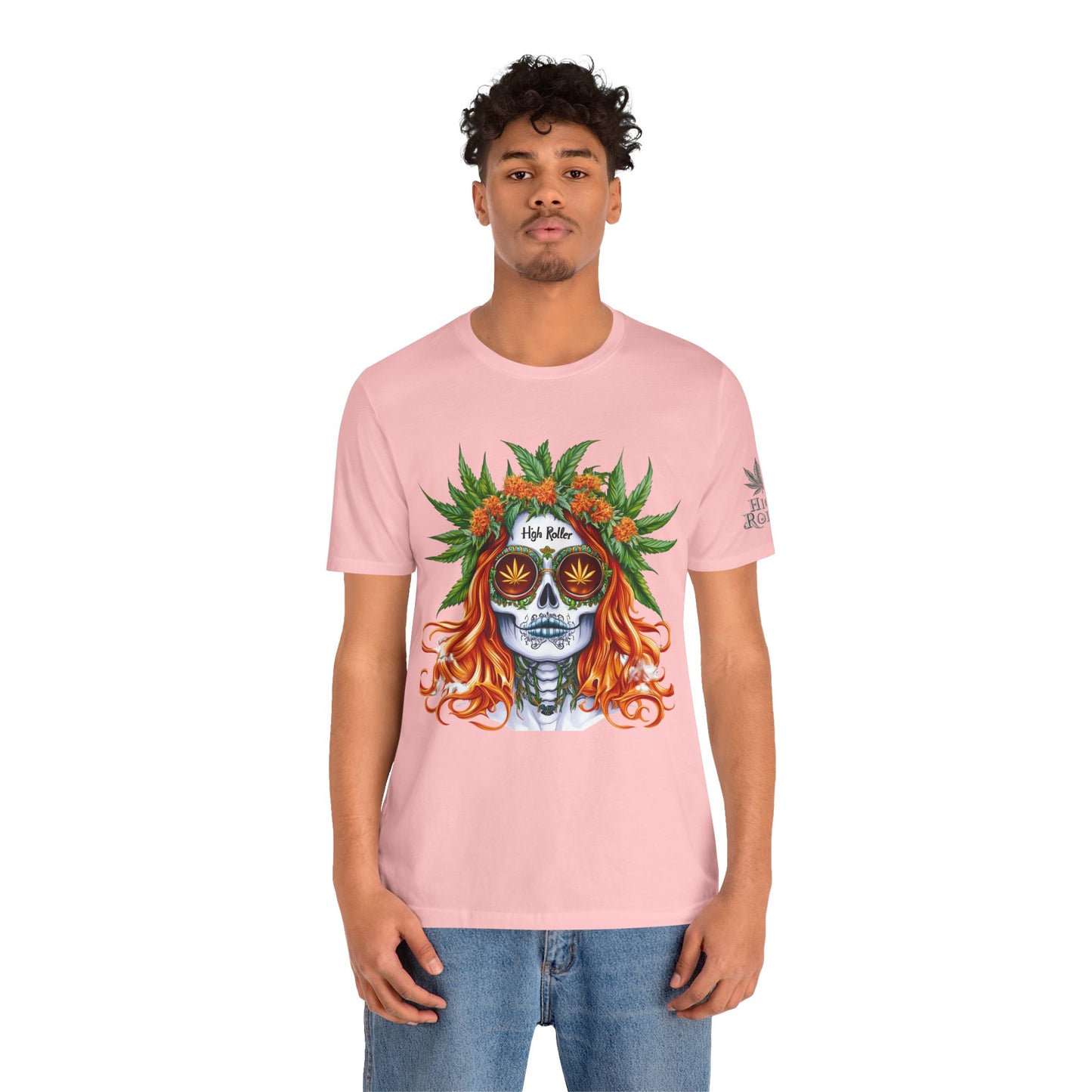 Sugar Skull Cannabis Tee - Day of Dead Art Design | High Roller