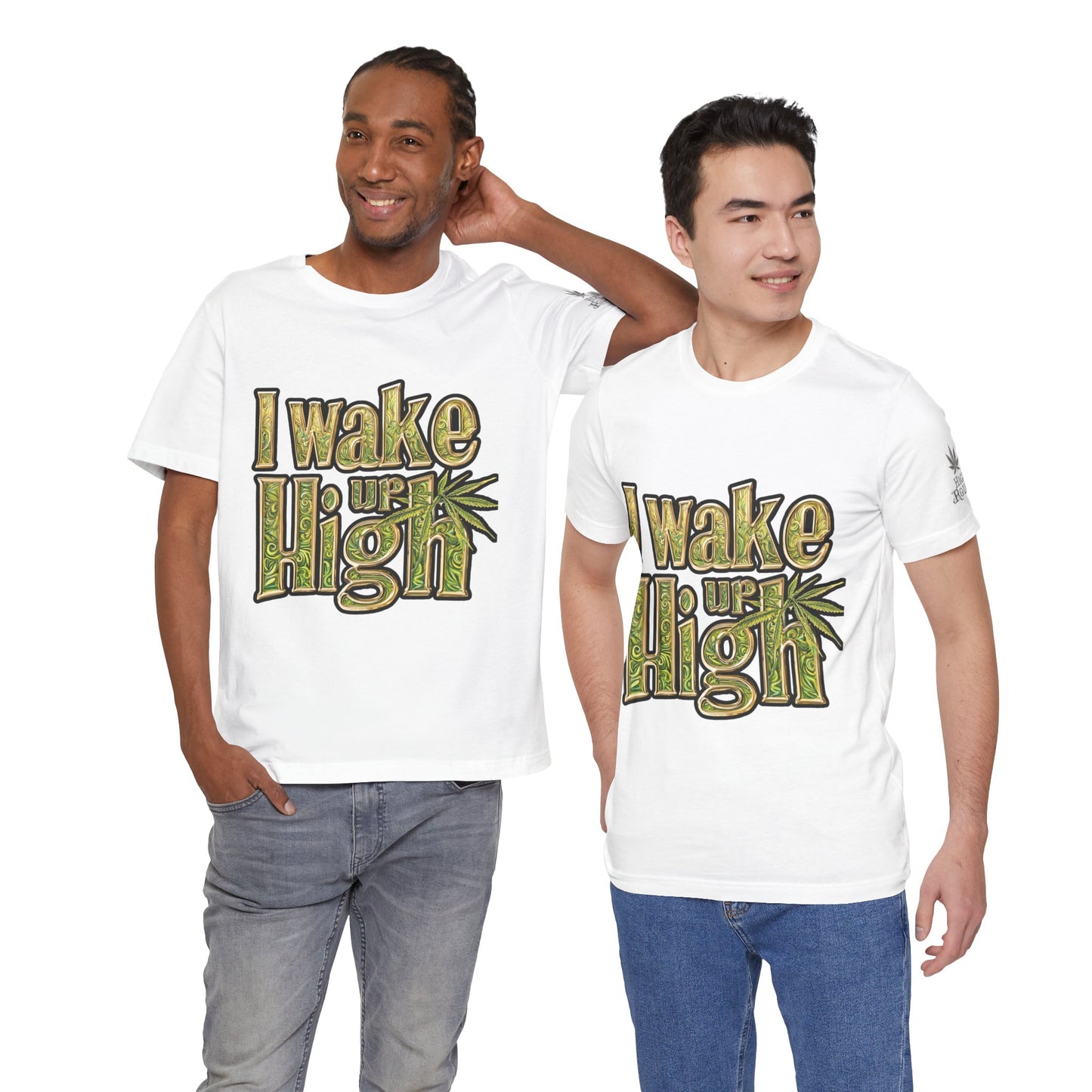 Wake Up High T-Shirt - Premium Airlume Cotton Cannabis Morning Mantra Tee