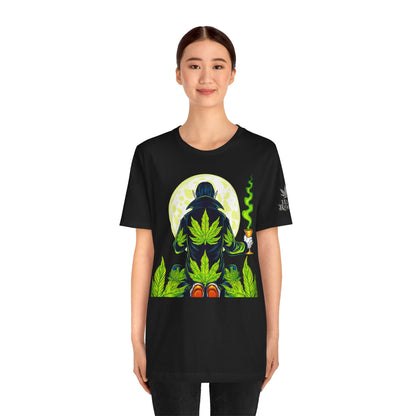 Luxury Gothic Cannabis Vampire T-Shirt - Premium Dark HIGH ROLLER Streetwear - Elevated Nocturnal 420 Fashion