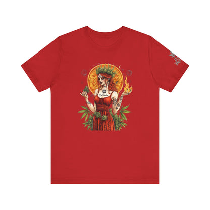 High Roller Priestess T-Shirt - Premium Airlume Cotton Cannabis Goddess Mandala Art Tee