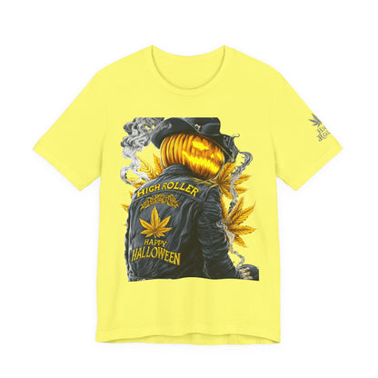Halloween Witch Rider Cannabis T-Shirt - Premium Spooky 420 Biker Edition Apparel
