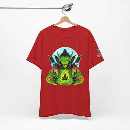 Mystic Dragon Guardian Cannabis Meditation T-Shirt - Premium Psychedelic 420 Apparel