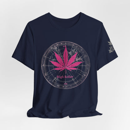 True North Tee - Premium Airlume Cotton Cannabis Culture Compass Navigation Art