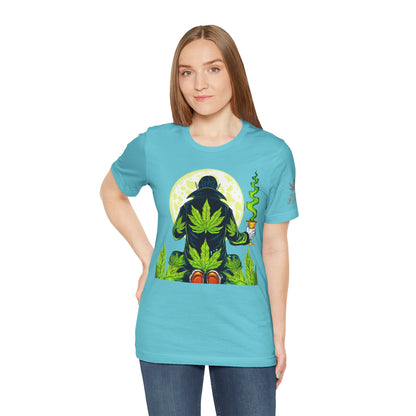 Luxury Gothic Cannabis Vampire T-Shirt - Premium Dark HIGH ROLLER Streetwear - Elevated Nocturnal 420 Fashion
