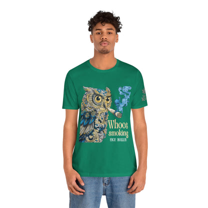 Baroque Owl Tee - Premium Airlume Cotton Cannabis Culture Ornate Bird Art