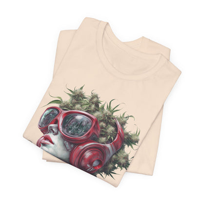 Vibes & Vision Tee - Premium Airlume Cotton Cannabis Culture Surreal Music Art