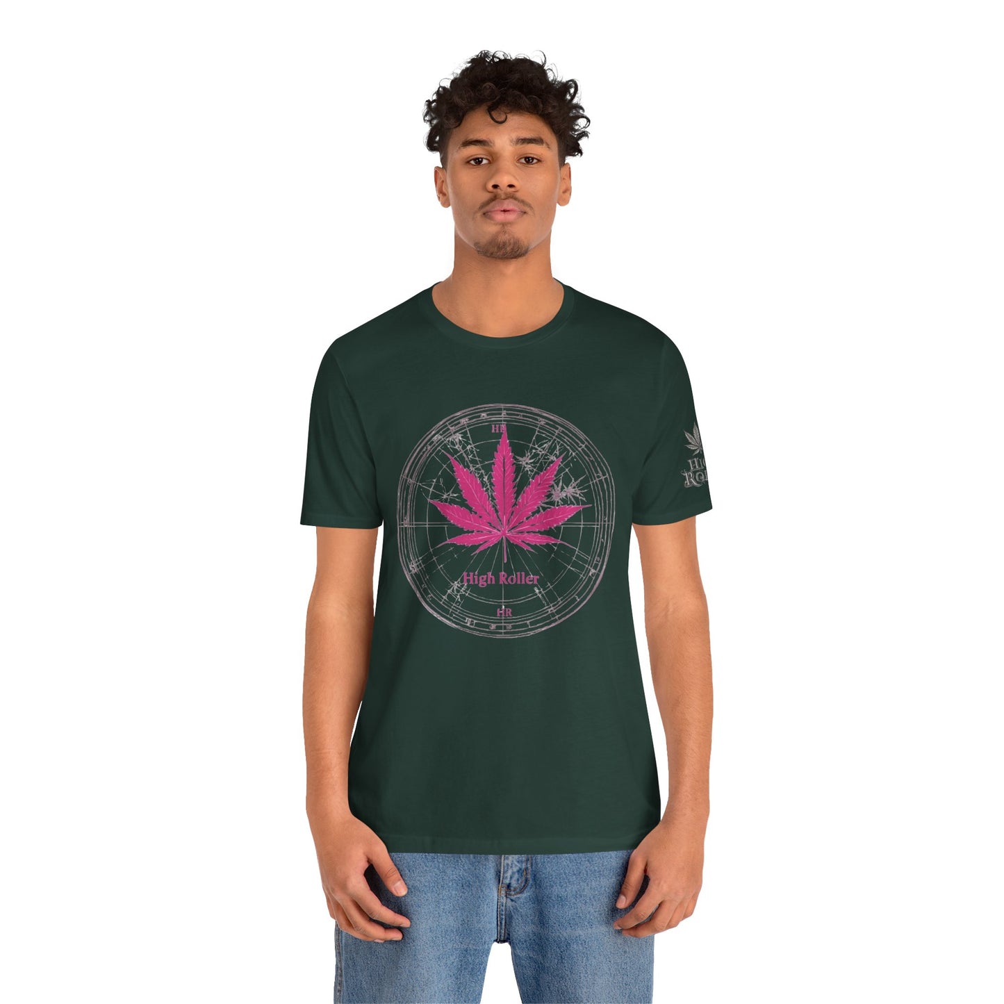 True North Tee - Premium Airlume Cotton Cannabis Culture Compass Navigation Art