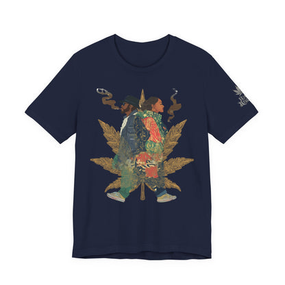 High Roller Back to Back Cannabis T-Shirt - Premium 420 Hip-Hop Duo Golden Leaf Street Culture Partnership Unity Apparel