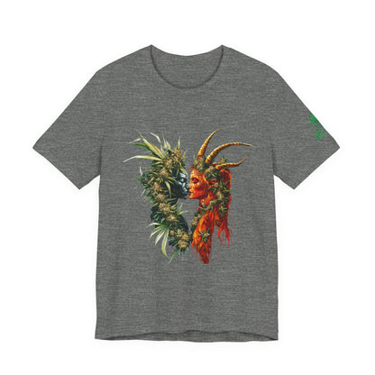 Cannabis Art Dual Face T-Shirt - Premium Unisex Cotton Tee