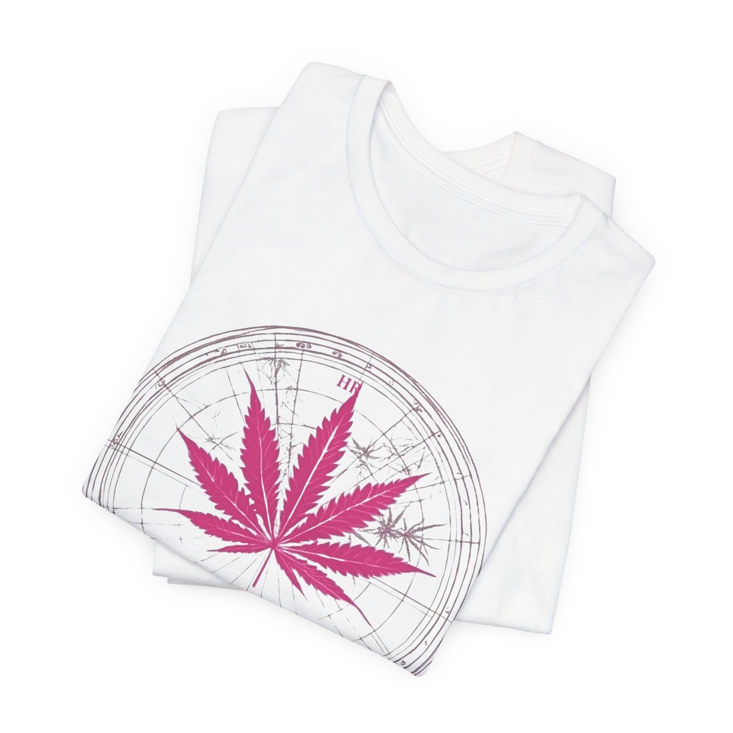 True North Tee - Premium Airlume Cotton Cannabis Culture Compass Navigation Art