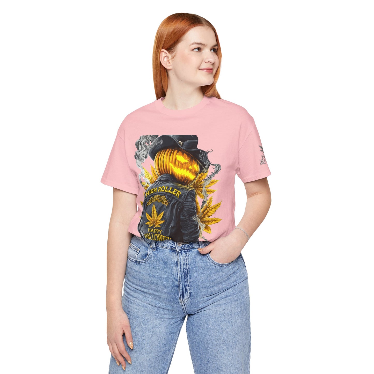 Halloween Witch Rider Cannabis T-Shirt - Premium Spooky 420 Biker Edition Apparel