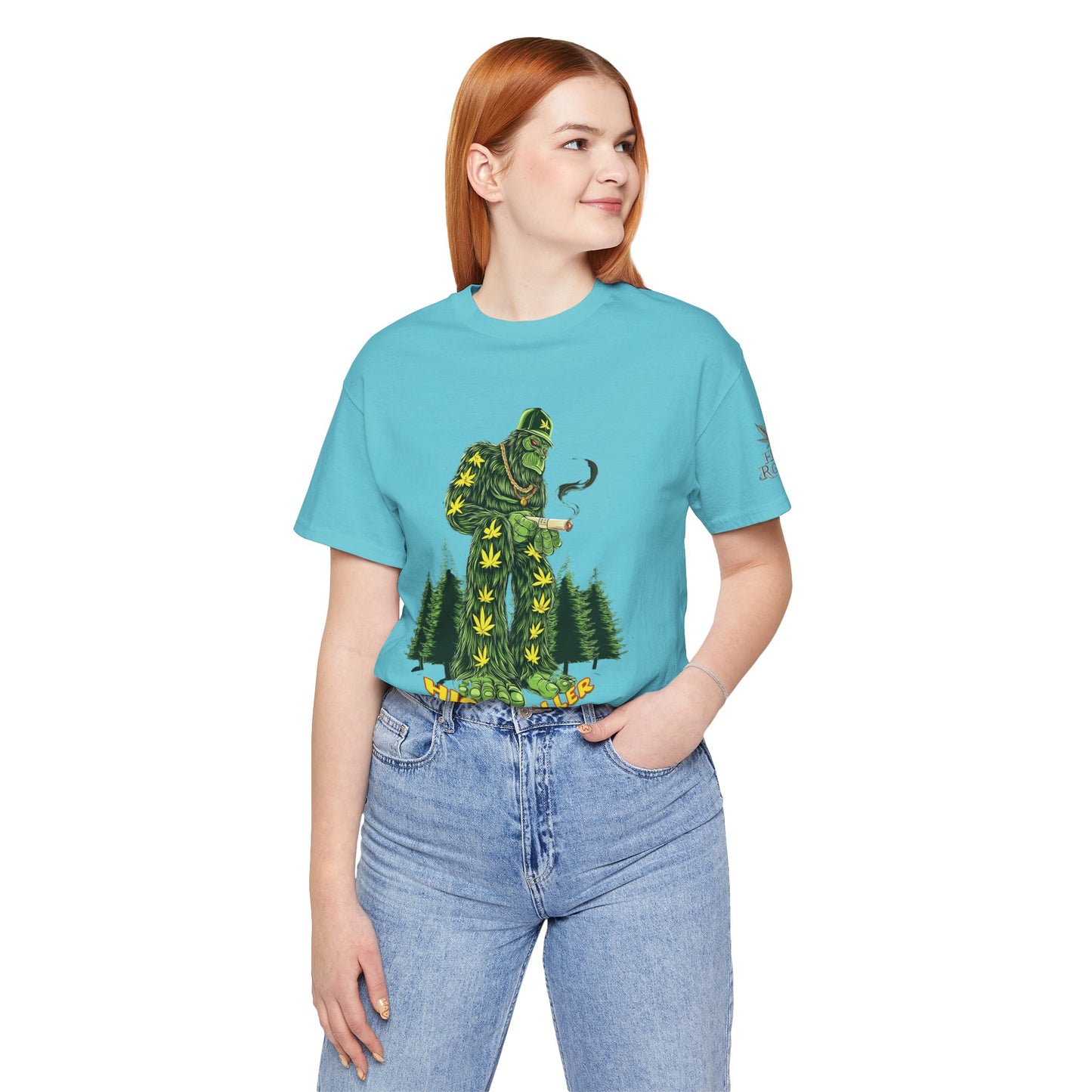 Cannabis Sasquatch Forest King T-Shirt - Premium Bigfoot 420 Lifestyle Apparel"