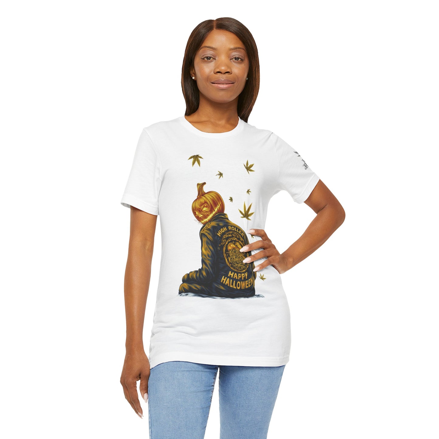 Pumpkin Head HIGH ROLLER Halloween T-Shirt - Premium Cannabis Culture Apparel