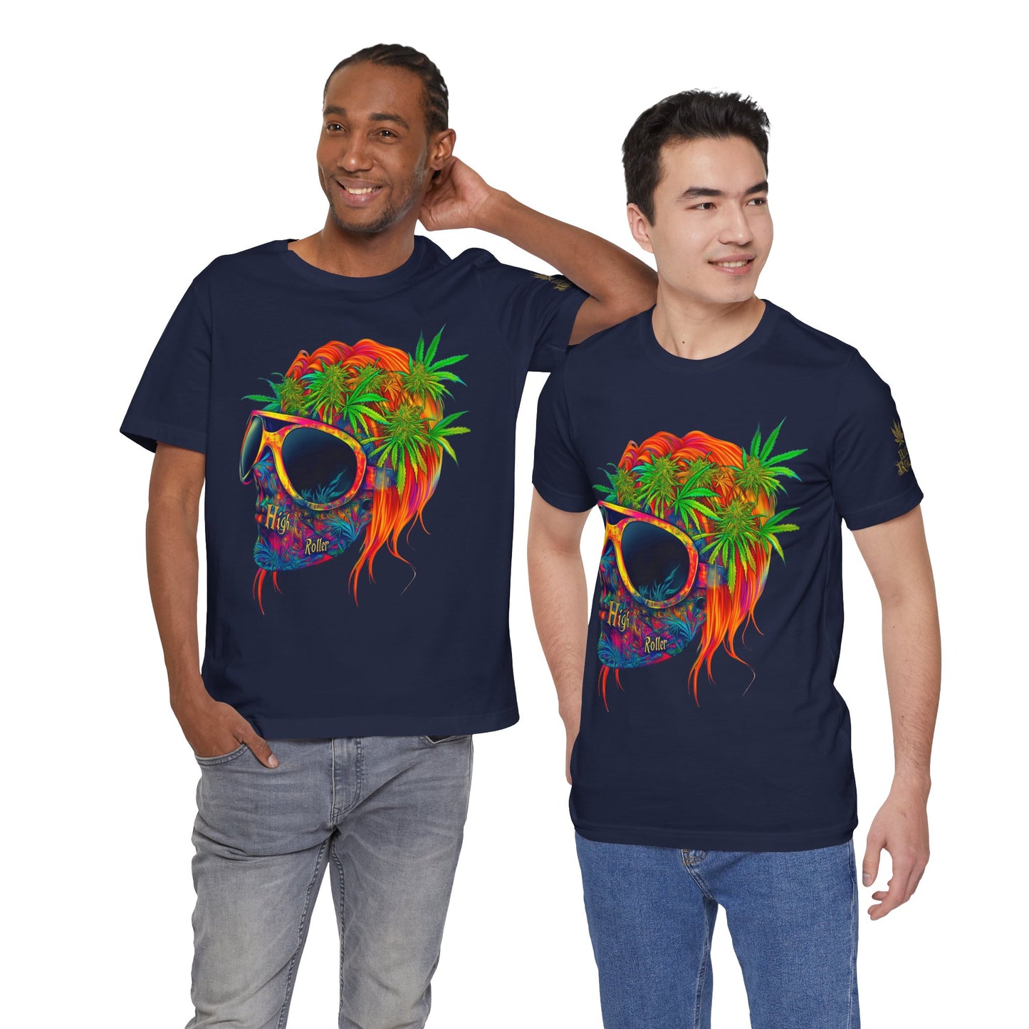 Tropical Cannabis Skull Tee - Paradise Vibes Art Design | High Roller