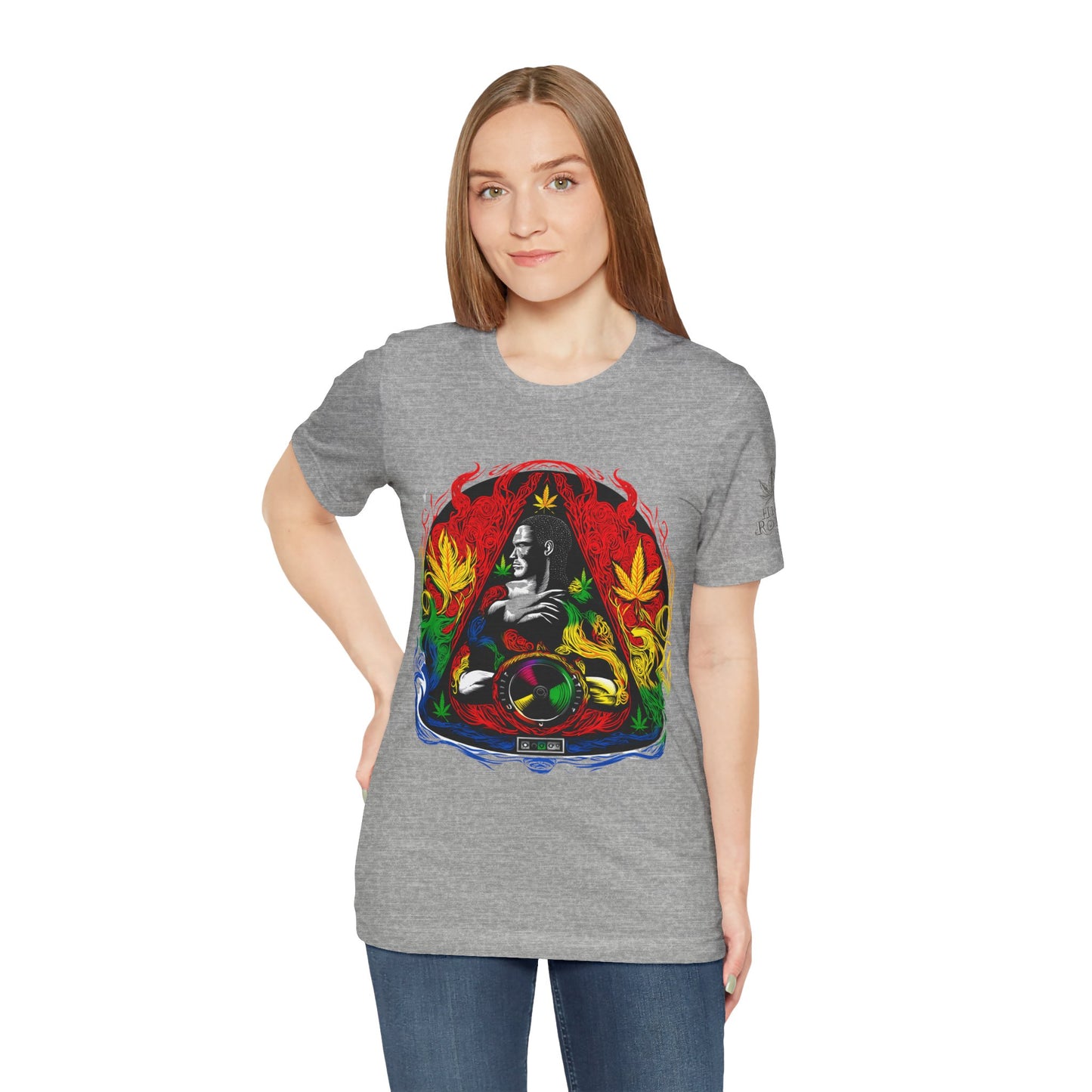 High Roller Sacred Buddha Cannabis T-Shirt - Premium 420 Spiritual Meditation Enlightenment Botanical Artistry Apparel