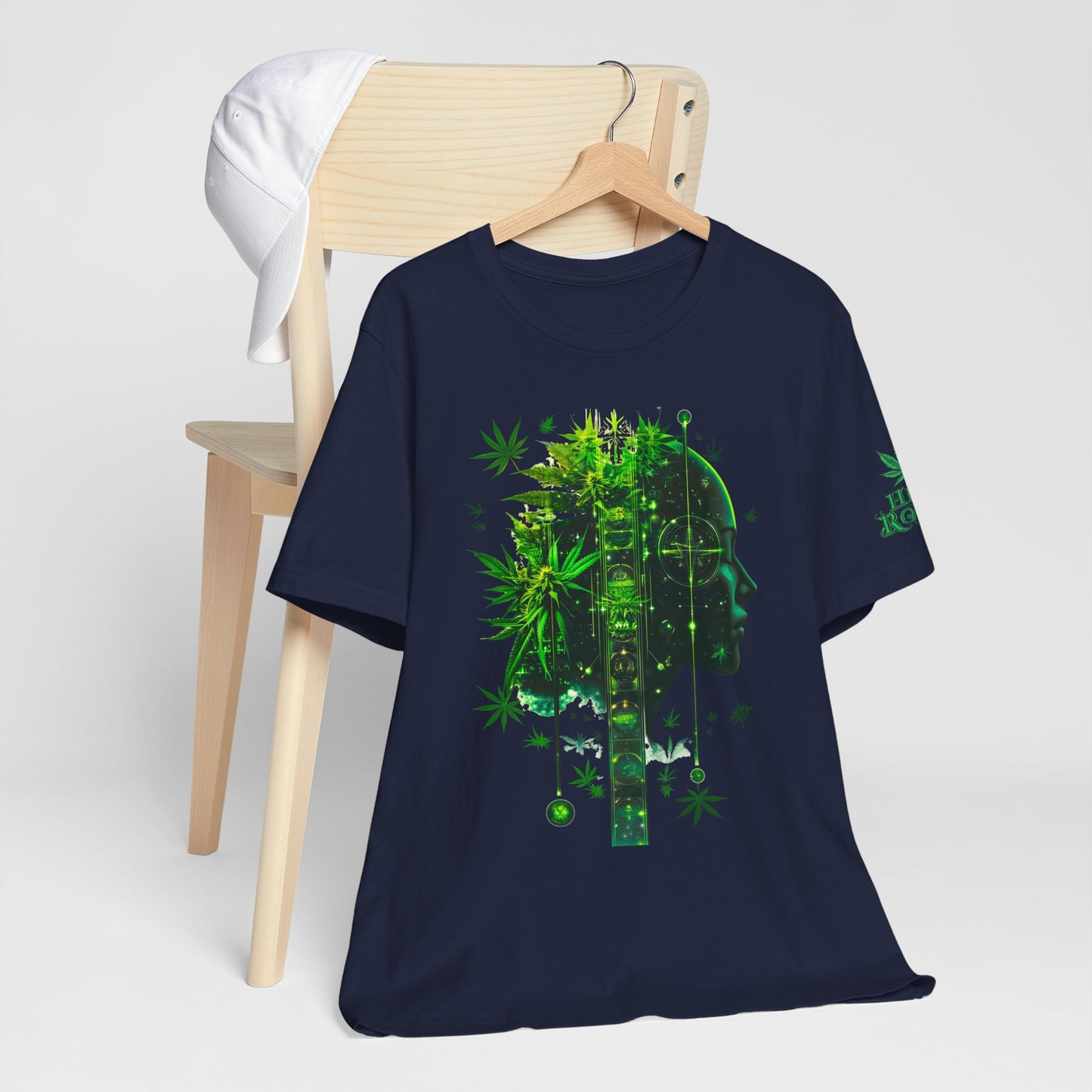 Digital Mind Tee - Premium Airlume Cotton Cannabis Culture Tech Art Matrix Design