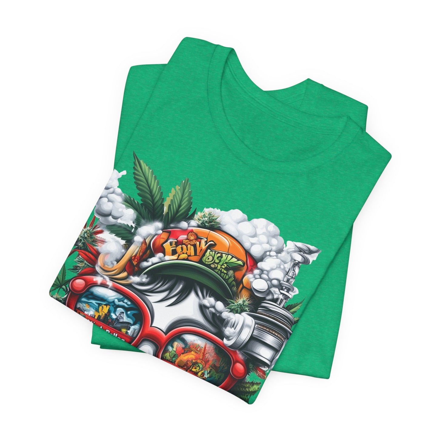 Vision Quest T-Shirt - Premium Airlume Cotton Cannabis Goddess Psychedelic Art Tee