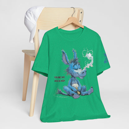 Blue Donkey Tee - Premium Airlume Cotton Cannabis Culture Humor Cartoon Art