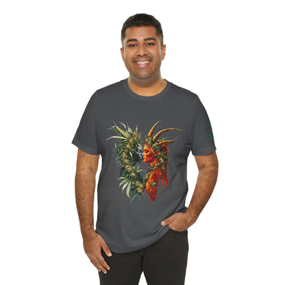 Cannabis Art Dual Face T-Shirt - Premium Unisex Cotton Tee