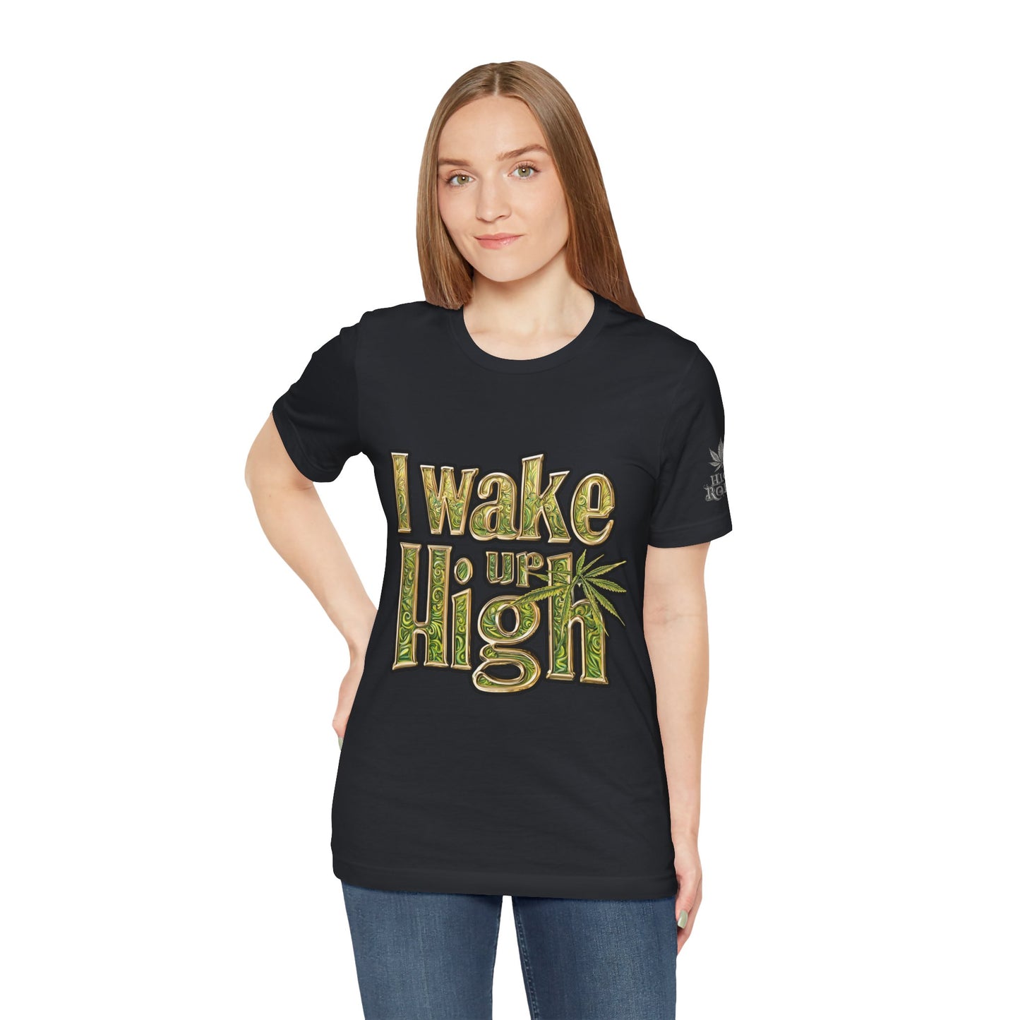 Wake Up High T-Shirt - Premium Airlume Cotton Cannabis Morning Mantra Tee