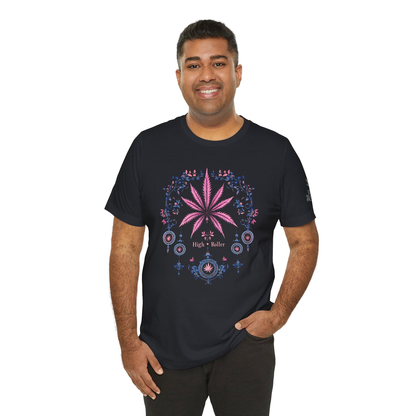 Bohemian Cannabis Mandala Tee - Floral Folk Art Design | High Roller