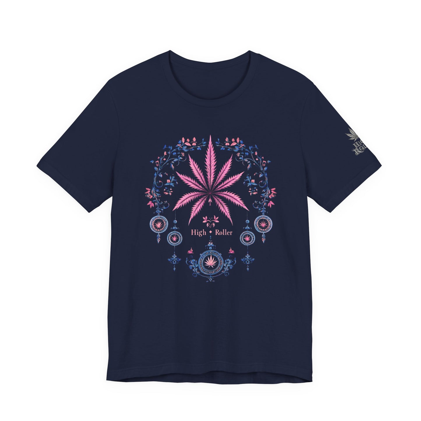 Bohemian Cannabis Mandala Tee - Floral Folk Art Design | High Roller