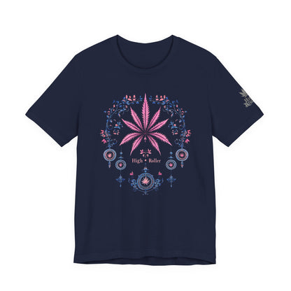 Bohemian Cannabis Mandala Tee - Floral Folk Art Design | High Roller