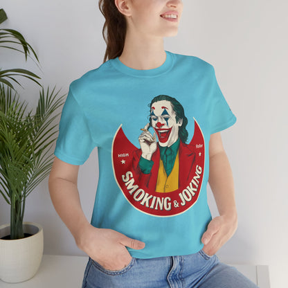 High Roller Villain T-Shirt - Premium Airlume Cotton Cannabis Joker Badge Art Tee