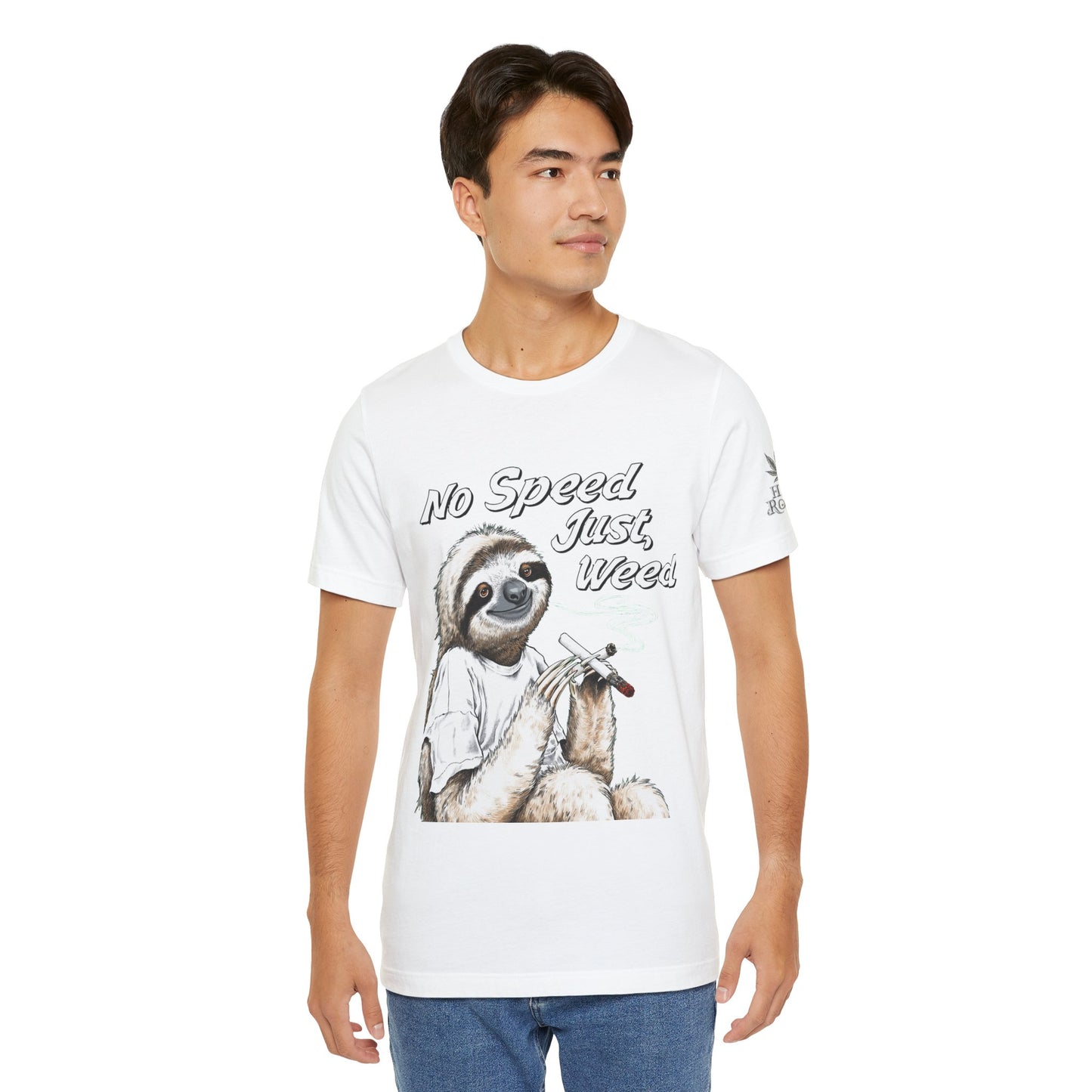 Slow Motion Tee - Premium Airlume Cotton Cannabis Culture Sloth Humor Art